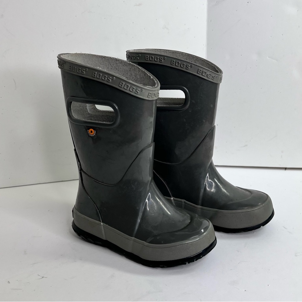 Bogs Kids Rain Boots Slip on Gray 7